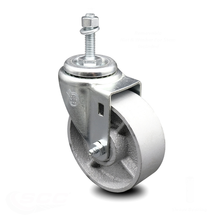 SERVICE CASTER 4 Inch Semi Steel Wheel Swivel 3/8 Inch Threaded Stem Caster SCC-TS20S414-SSS-381615